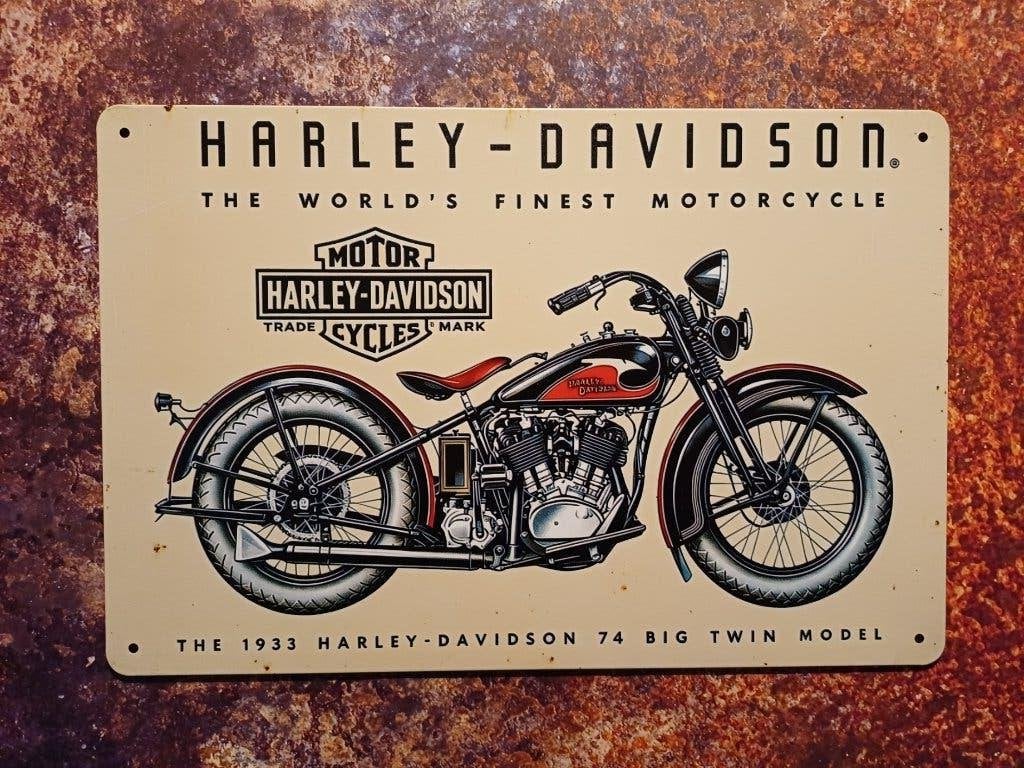 Reclamebord Harley-Davidson The 1933 74 Big Twin, Ophalen of Verzenden, Nieuw