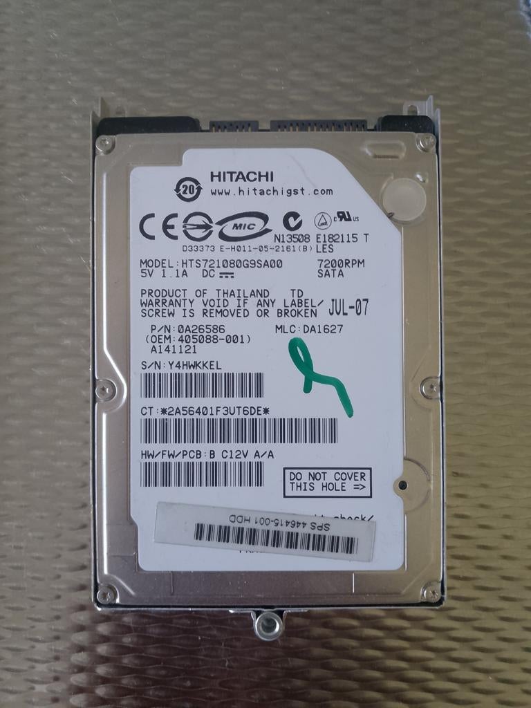 Harde schijf laptop 80 Gb, Computers en Software, Harde schijven, Intern, Gebruikt, 80 Gb, Ophalen of Verzenden