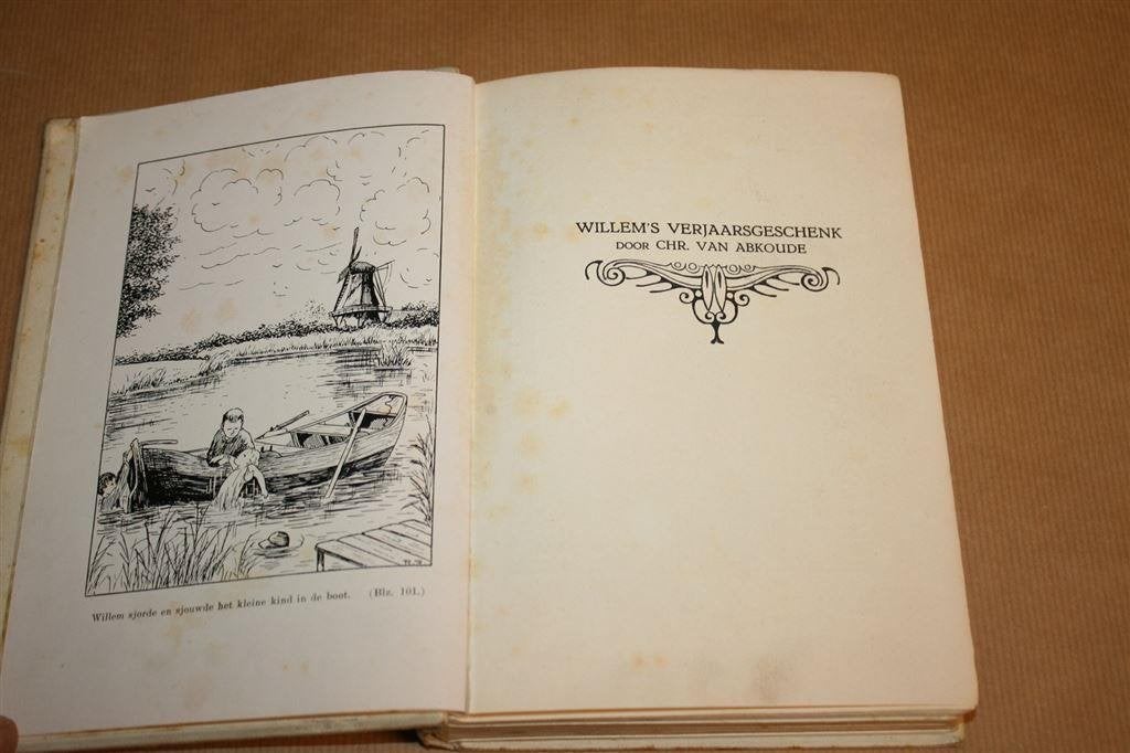Willem\'s verjaarsgeschenk. Abkoude. Uitg. Kluitman 1930., Boeken, Ophalen of Verzenden, Gelezen