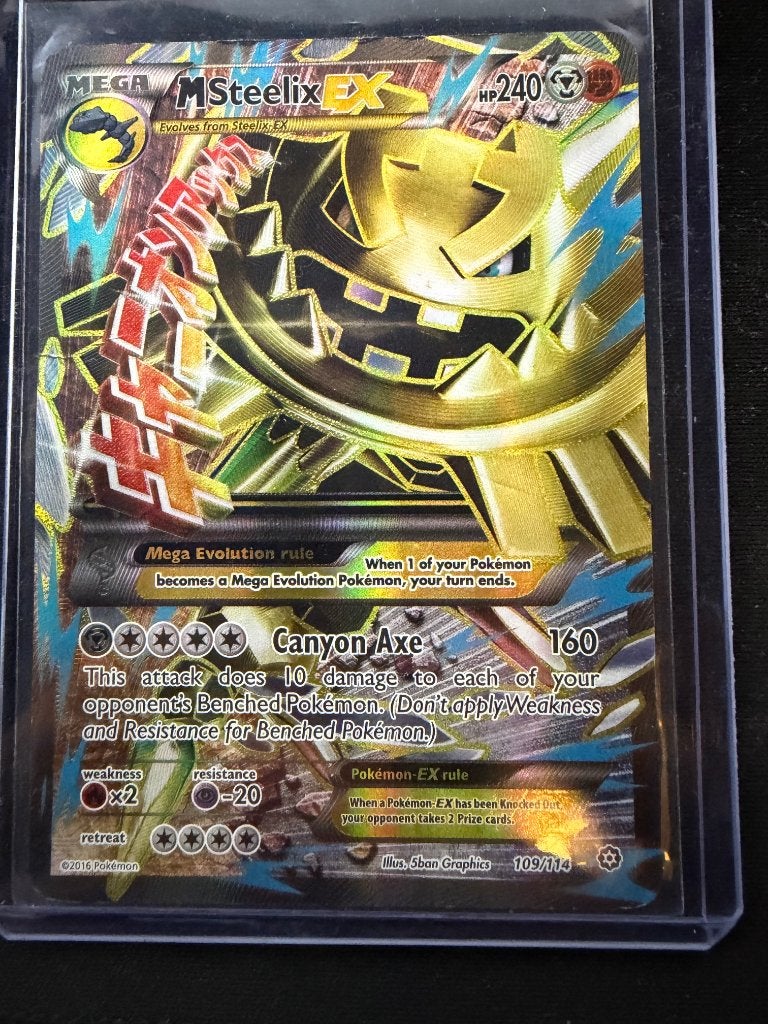 Pokémon M Steelix EX 109/114 Full Art Foil Kaart, Ophalen, Zo goed als nieuw, Losse kaart, Foil