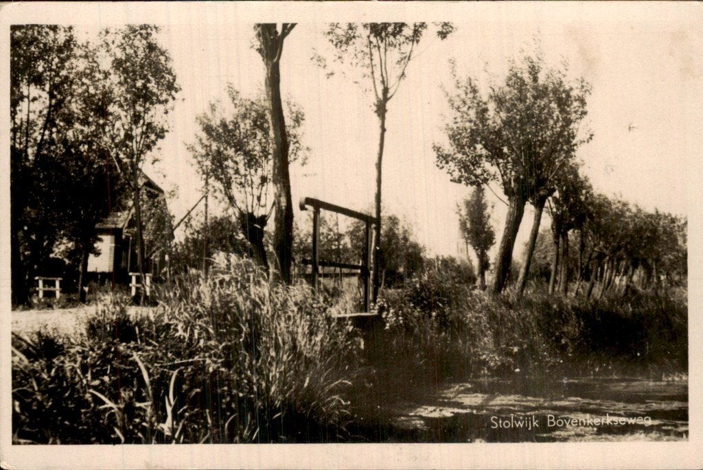 Stolwijk - Bovenkerkseweg - Brug bij sloot, Ophalen of Verzenden, 1920 tot 1940, Gelopen, Zuid-Holland