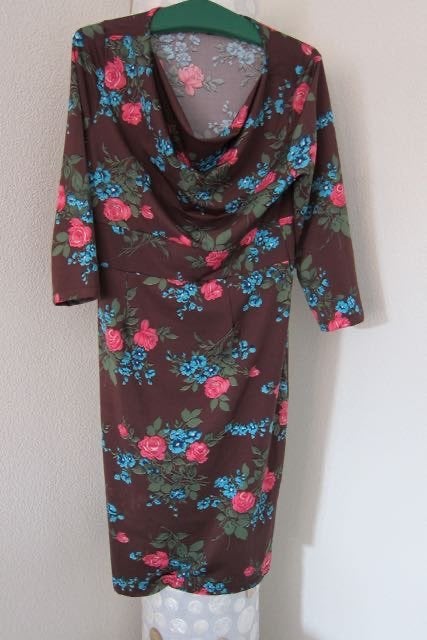King louie jurk bruin met bloemen l, Bruin, Maat 42/44 (L), Zo goed als nieuw, King Louie