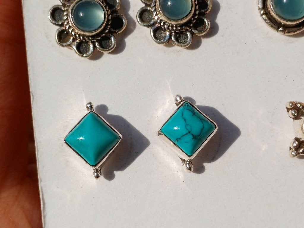 Vanoli 925 zilveren oorbellen / oorknopjes met tuquoise, Sieraden, Tassen en Uiterlijk, Oorbellen, Daiva1973@hotmail.com, Vanoli