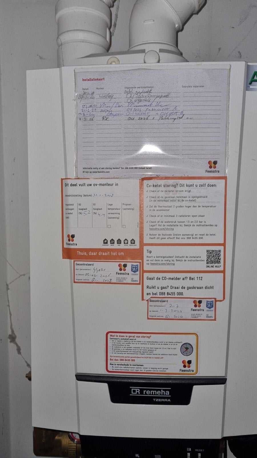 Remeha Tzerra Plus M 39c CW5 CV-ketel - HR+, Doe-het-zelf en Verbouw, Ophalen, 30 tot 80 cm, Gebruikt, Hoog rendement (Hr)