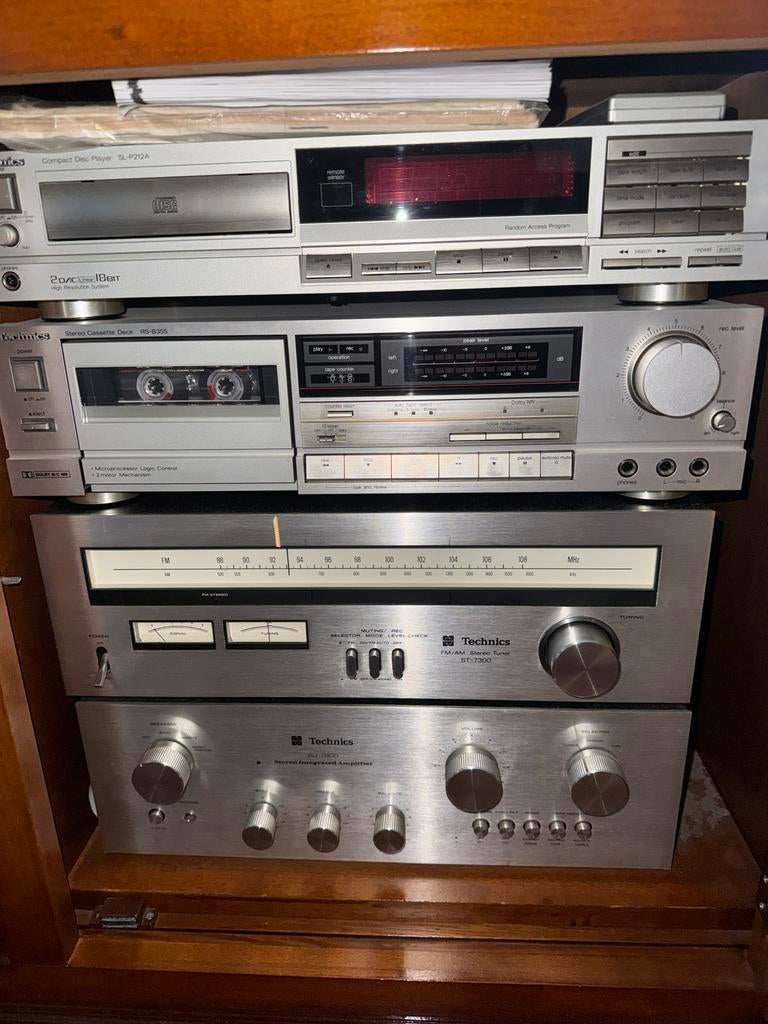 Technics Hifi Set: CD, Cassette, Tuner, Versterker, Gebruikt, Cassettedeck, Losse componenten, Ophalen