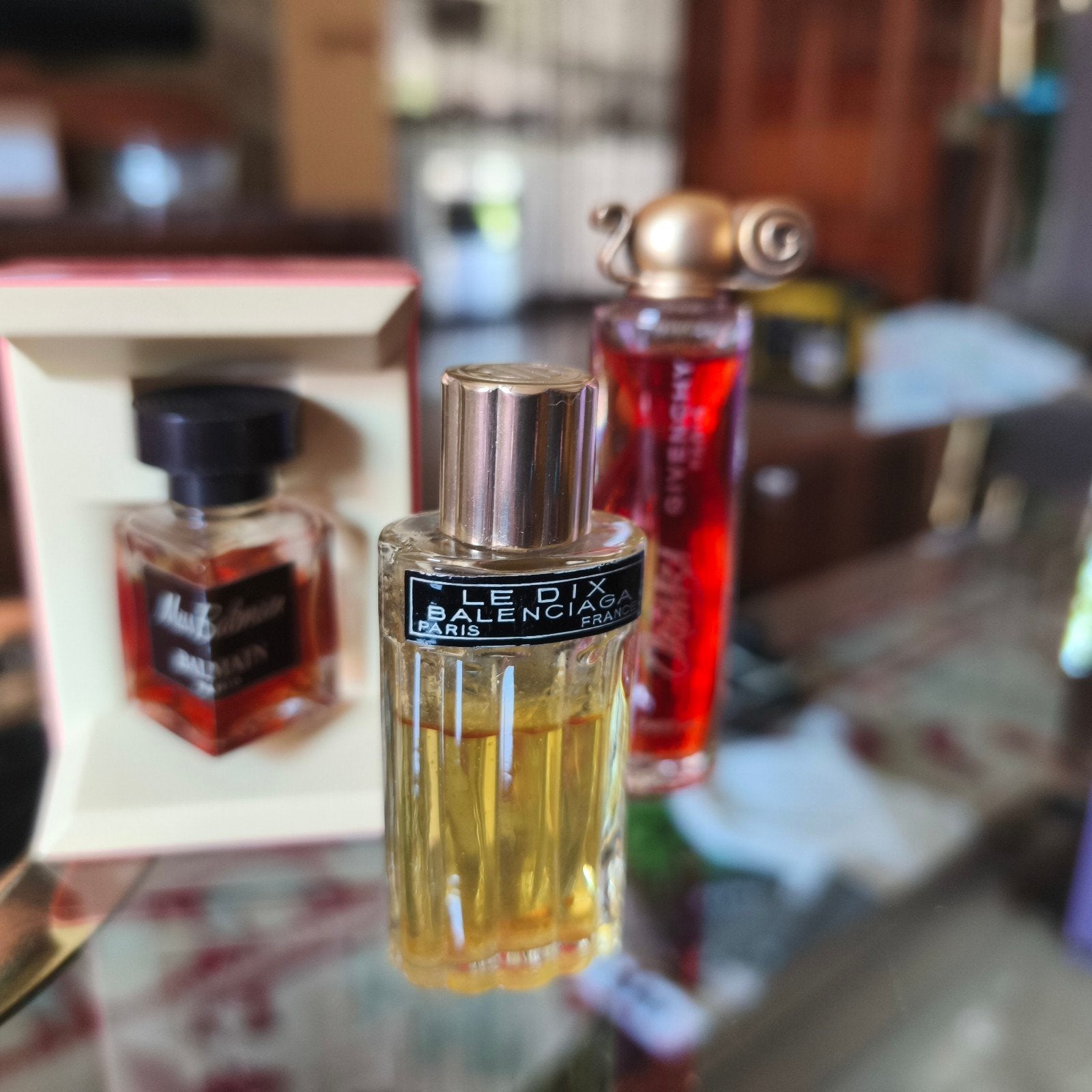 Miniatuur parfumflesjes: Balmain, Givenchy, Balenciaga, Ophalen of Verzenden, Gebruikt