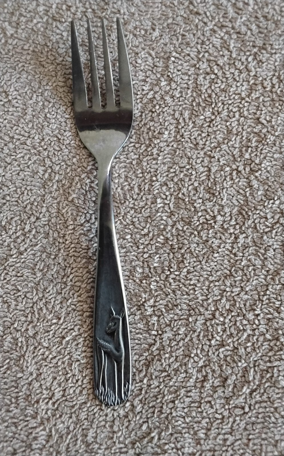 Amefa vintage roestvrijstalen vork met hertenmotief, Antiek en Kunst, Ophalen of Verzenden