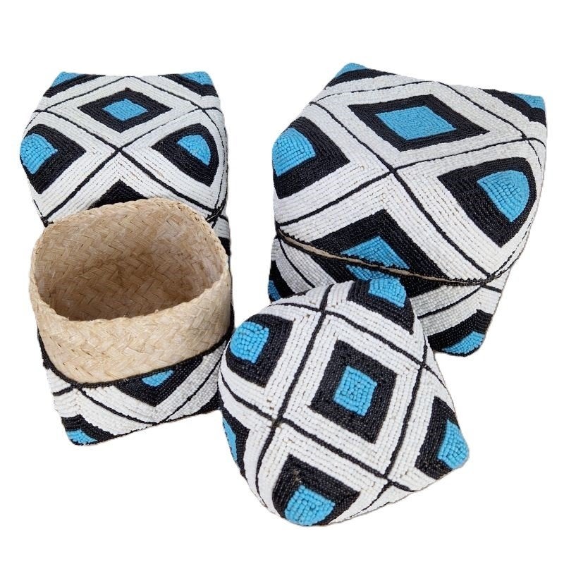 Offerdoosjes -Kralen offerdoosje -3 stuks -Bali -Ibiza, Huis en Inrichting, Woonaccessoires | Schalen en Manden, Overige materialen