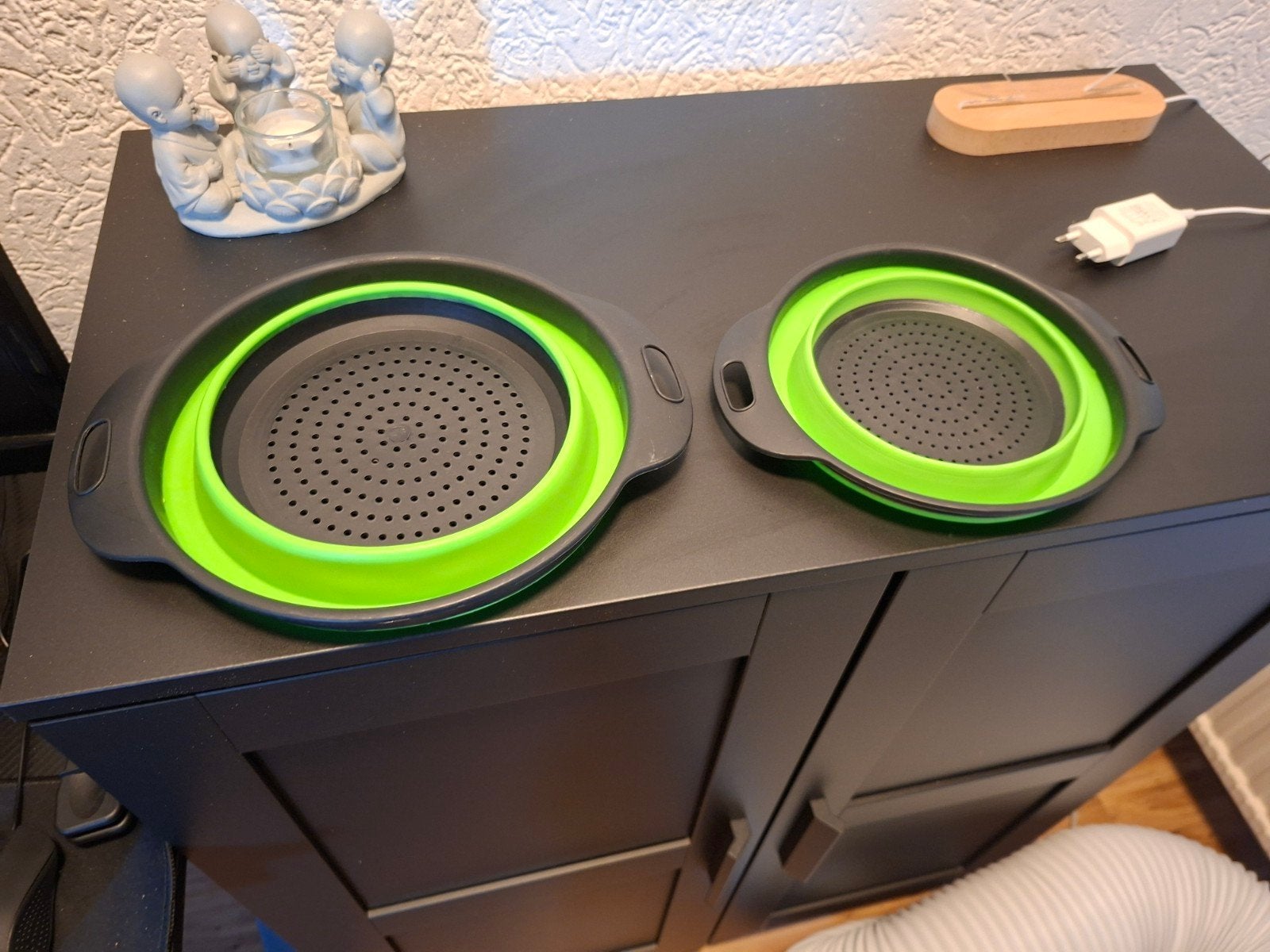 Opvouwbare vergieten set - 2 stuks, Kunststof, Ophalen of Verzenden, Overige merken, Groen