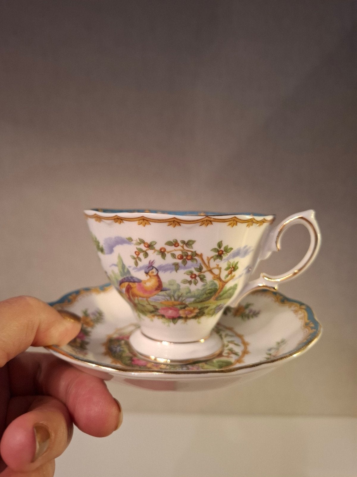 Royal Albert Chelsea Bird kop en schotels (3+1), Antiek en Kunst, Antiek | Servies los, Ophalen of Verzenden