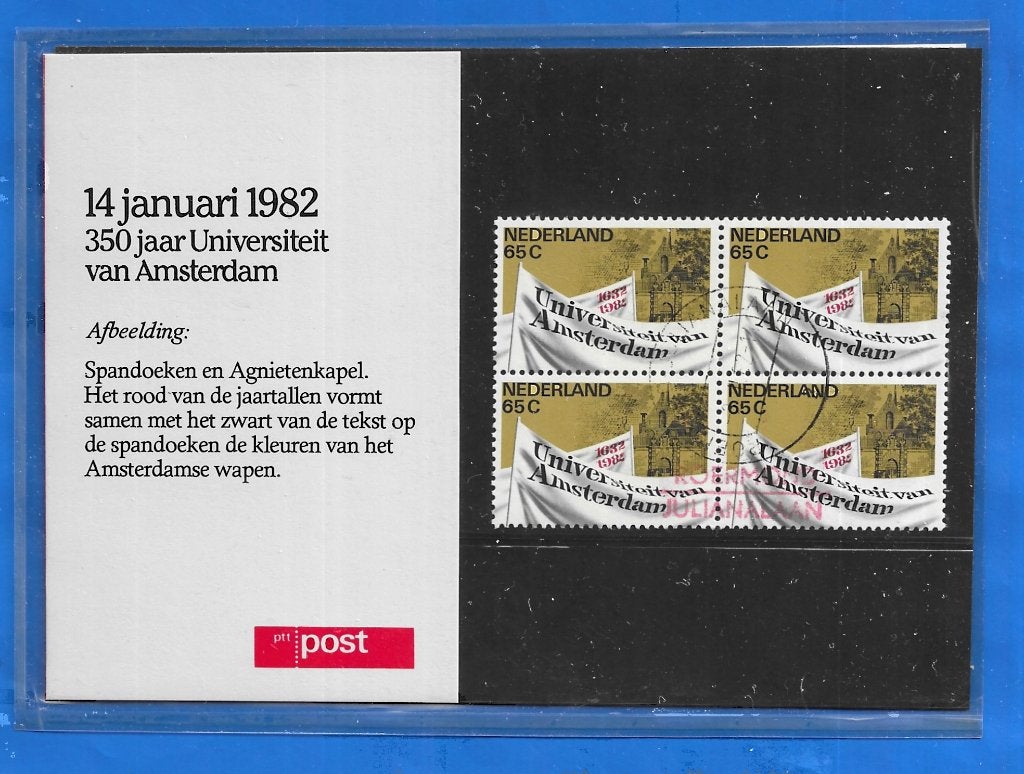 Postzegelmapje 1 - 350 jaar Universiteit van Amsterdam, Postzegels en Munten, Postzegels | Nederland, Verzenden, Na 1940, Postfris