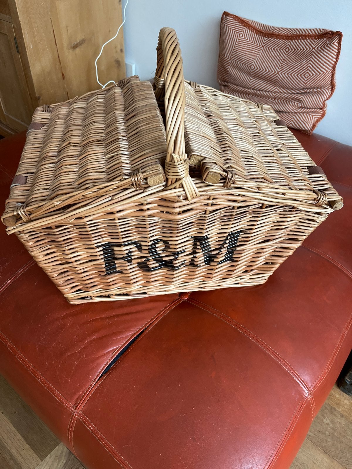 Vintage F&M Picknickmand - Rotan, Ophalen of Verzenden, Zo goed als nieuw, Zonder inhoud