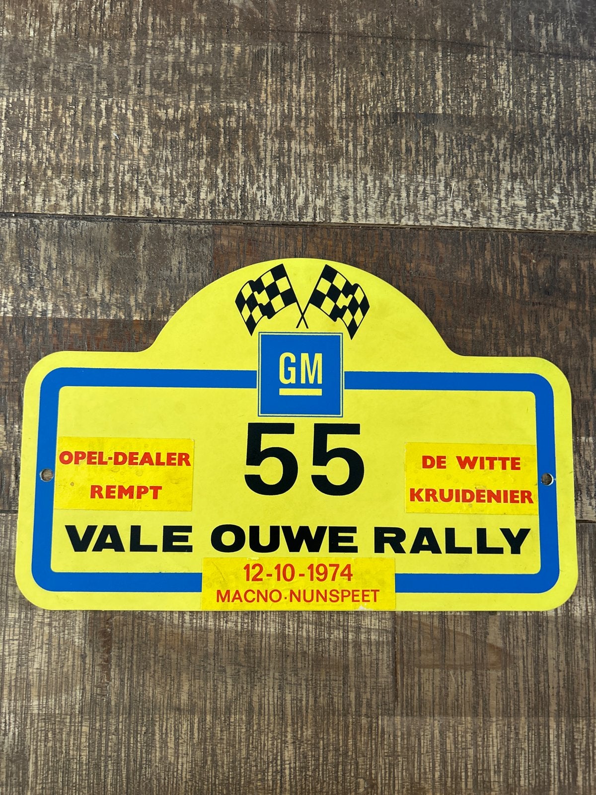 Vintage Vale Ouwe Rally Plaat 1974 - Opel GM, Ophalen of Verzenden, Gebruikt, Auto's