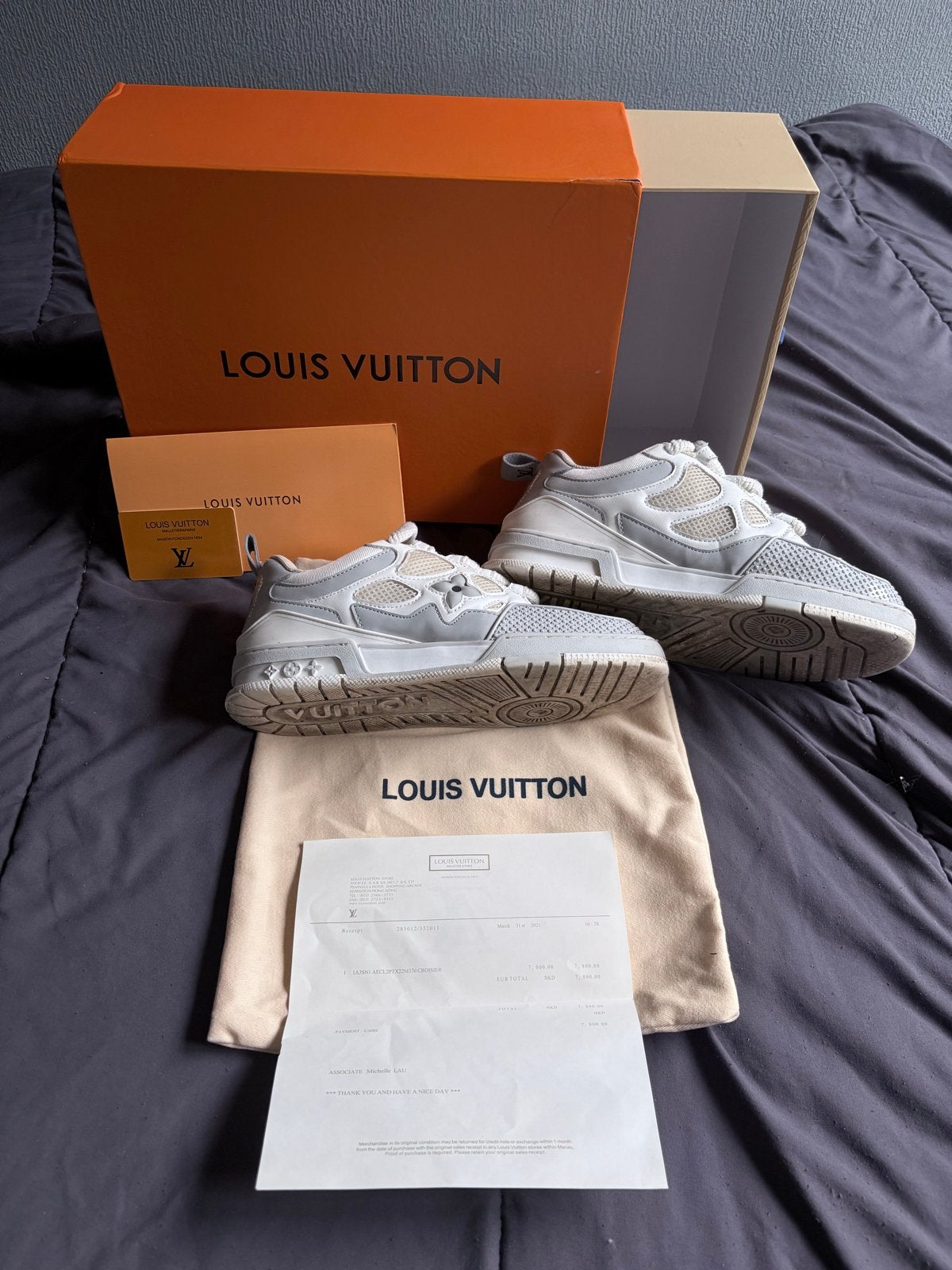 Louis Vuitton LV Trainer Sneakers, Ophalen of Verzenden, Zo goed als nieuw, Wit, Sneakers of Gympen