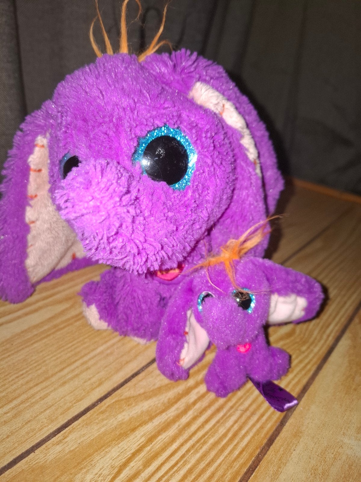 Doodo Olifant Knuffel Paars met Baby Olifantje, Paars, Gebruikt, Overige merken, Ophalen of Verzenden