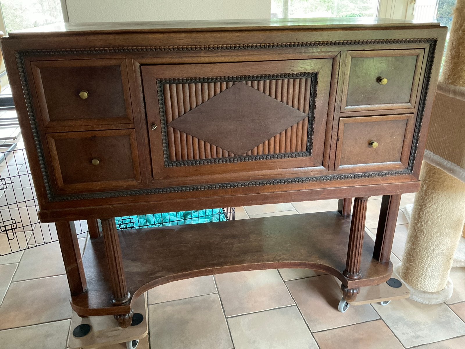 Antiek dressoir/sideboard met opbergruimte, Antiek en Kunst, Ophalen of Verzenden