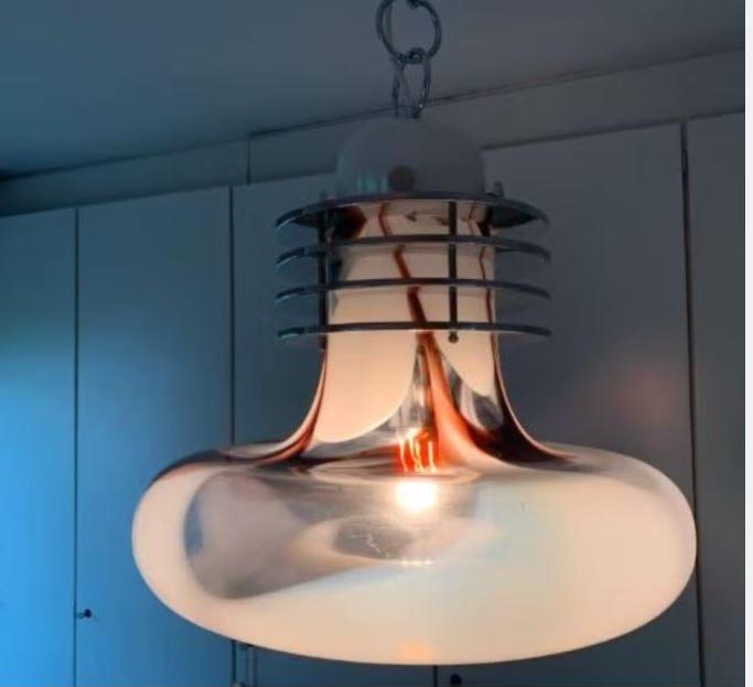 vintage hanglamp Carlo Nason voor Mazzega 60er, Ophalen, Zo goed als nieuw, Glas, Mid-century