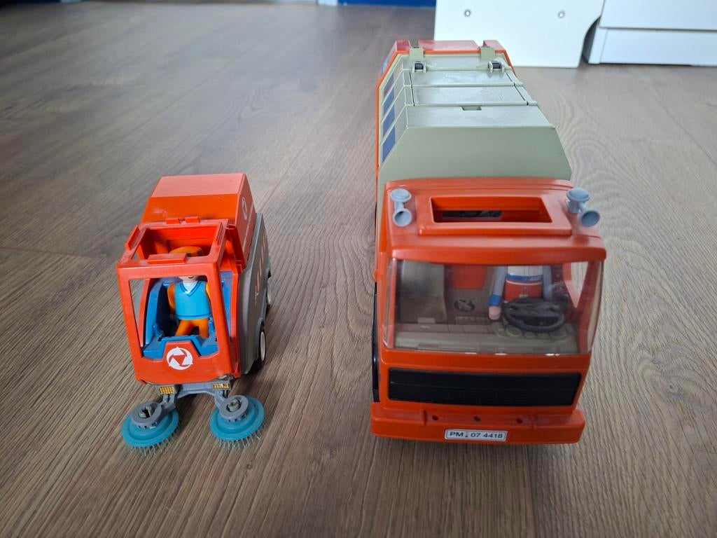 Playmobil Vuilniswagen en Veegwagen Set, Ophalen of Verzenden, Gebruikt, Overige typen