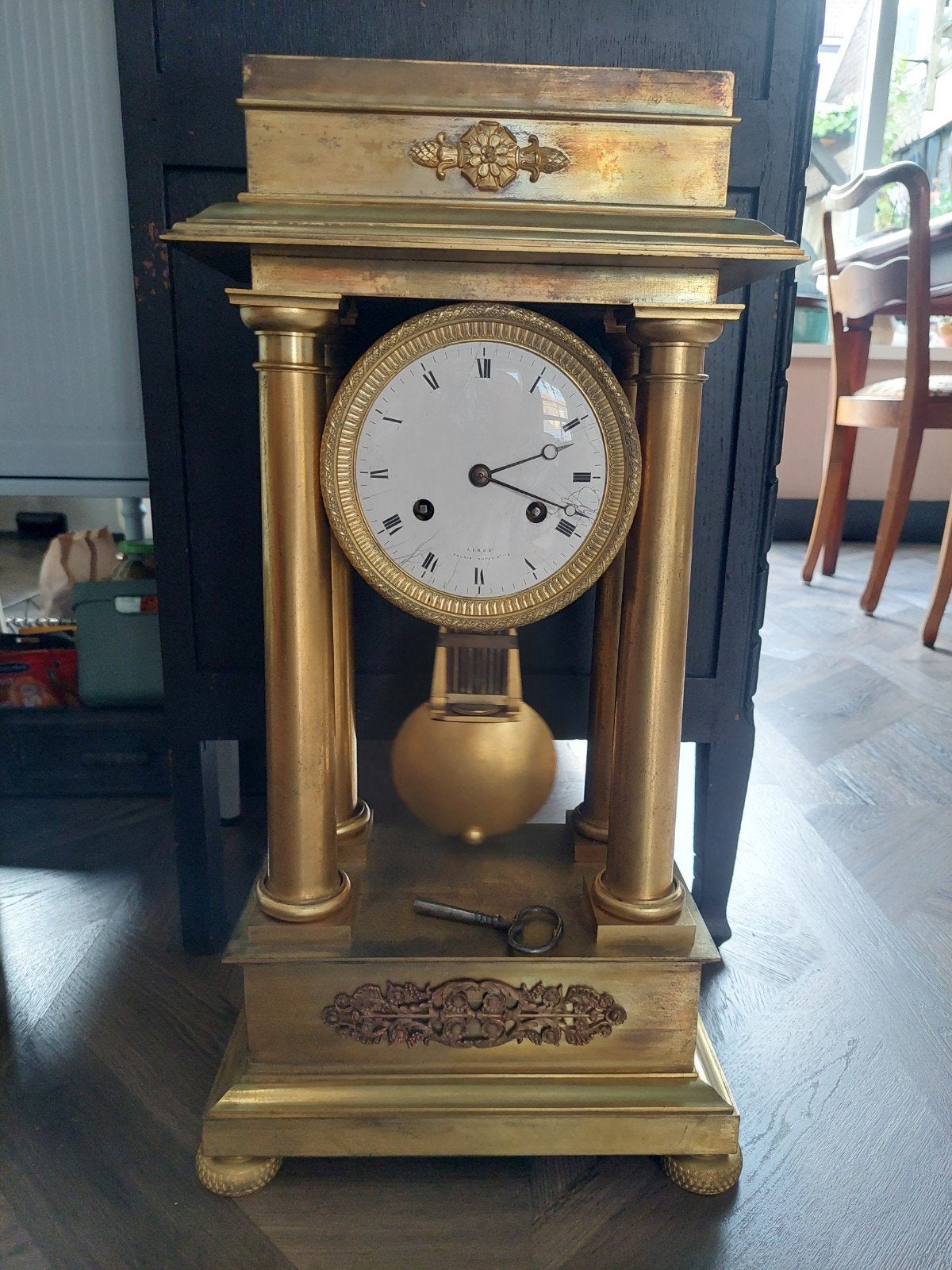 Antieke Franse pendule - H. Ten Boom Den Haag, Ophalen of Verzenden
