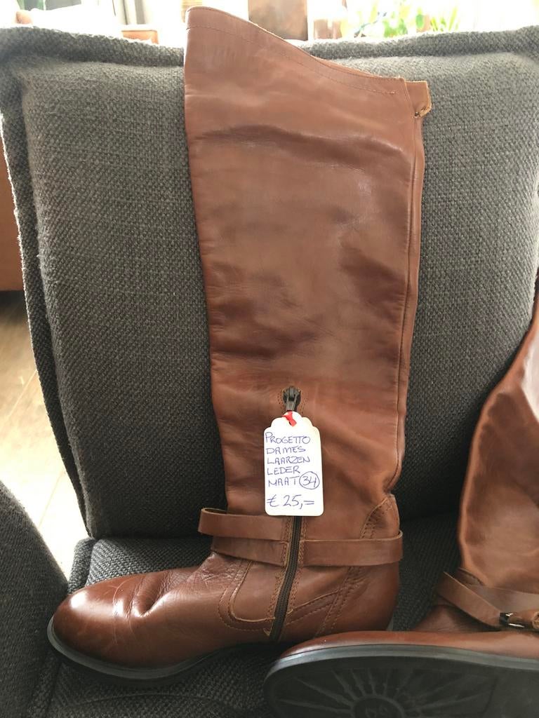 Hoge Progetto dames/kinder laarzen, Kleding | Dames, Schoenen, Hoge laarzen, Bruin, Ophalen of Verzenden, Zo goed als nieuw
