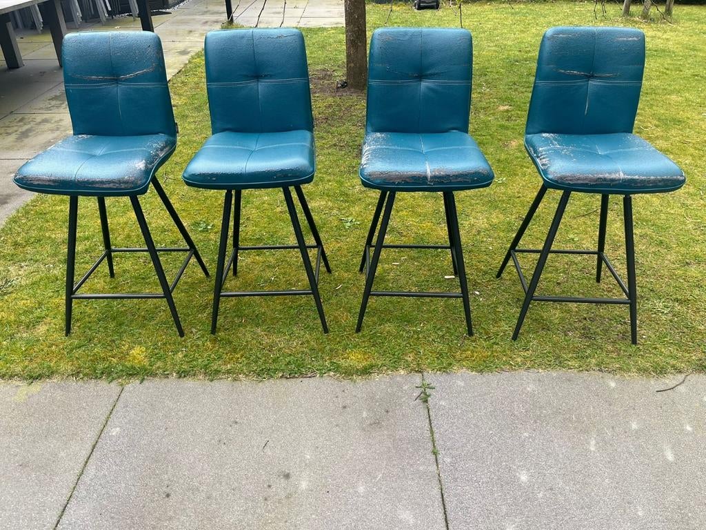 4x Henders&Hazel draaibare barkrukken Petrol, Ophalen