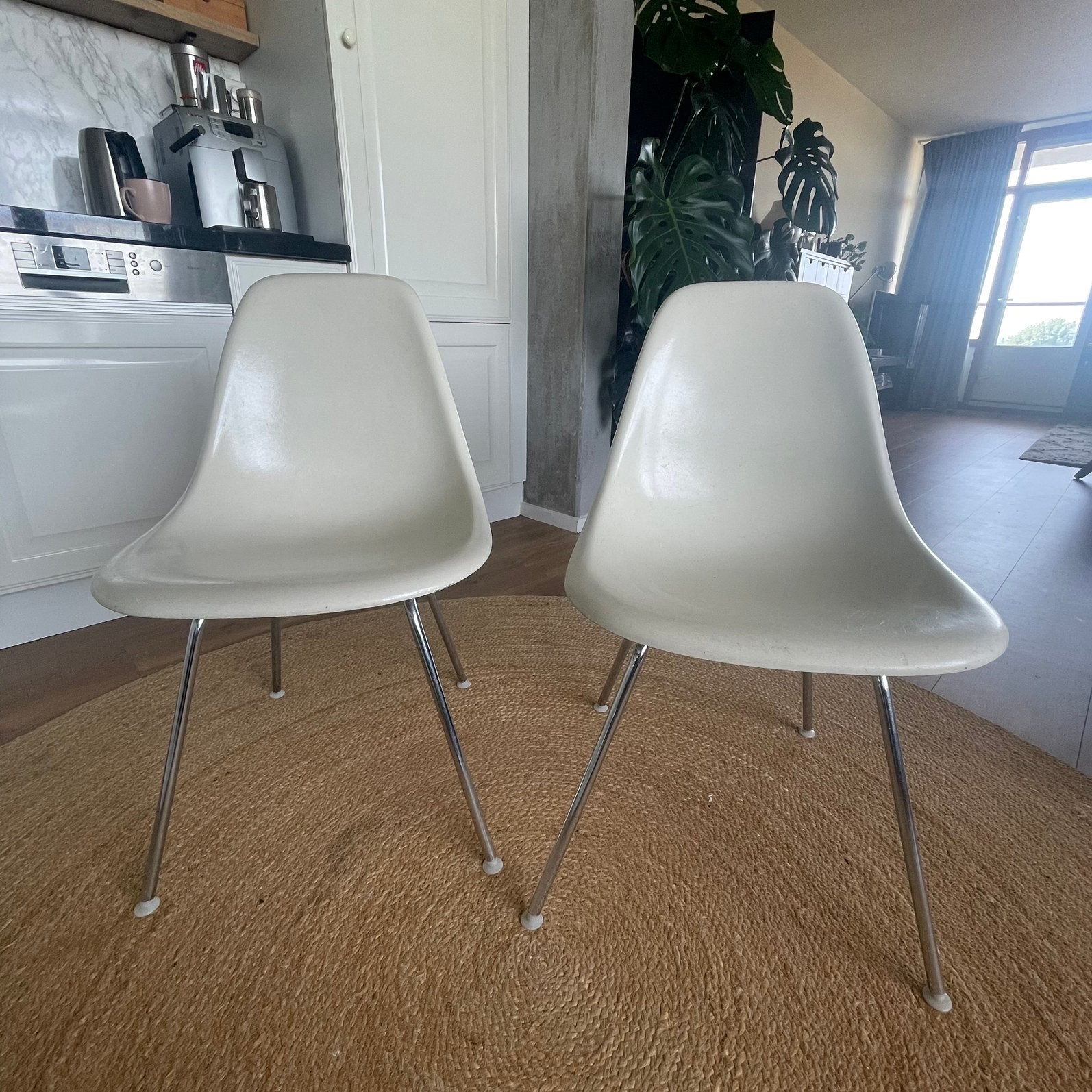 EAMES HERMAN MILLER DSX | ORIGINELE FIBERGLASS | SET VAN 2, Ophalen, Overige materialen, Gebruikt, Twee