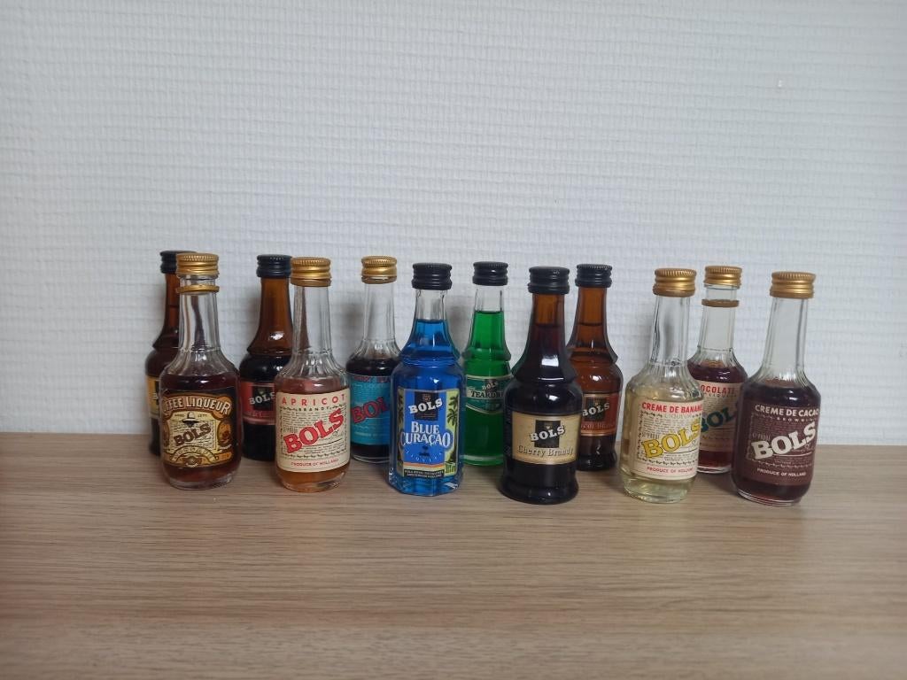 12 kleine flesjes Bols, Verzamelen, Overige Verzamelen, Gebruikt, Ophalen of Verzenden