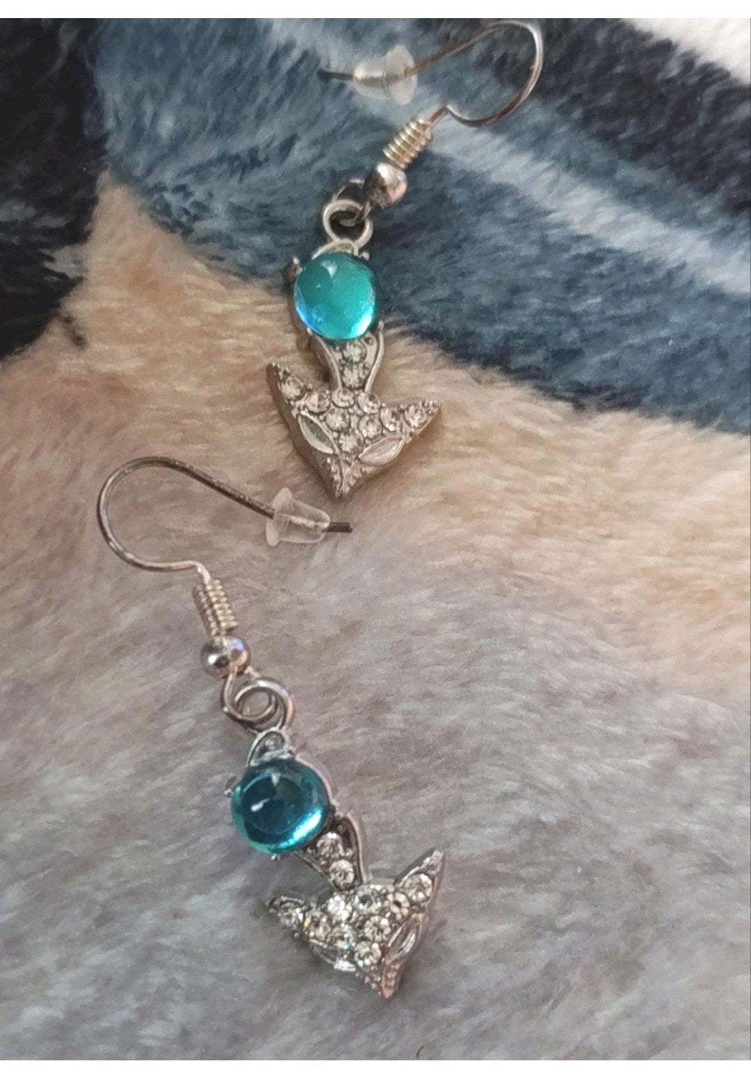 oorbellen vos aquamarijn steen, Verzenden, Nieuw, Zilver, Hangers