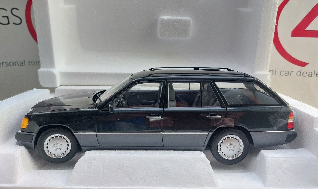 Norev 1:18 Mercedes-Benz 300D S124 T-Modell 1990 blauwzwart, Ophalen of Verzenden, Nieuw, Auto, Norev