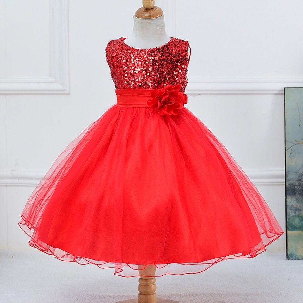Rode glitter meisjes jurk meisje kinder prinsessen jurkje, Verzenden, Nieuw, 110 t/m 116, Meisje