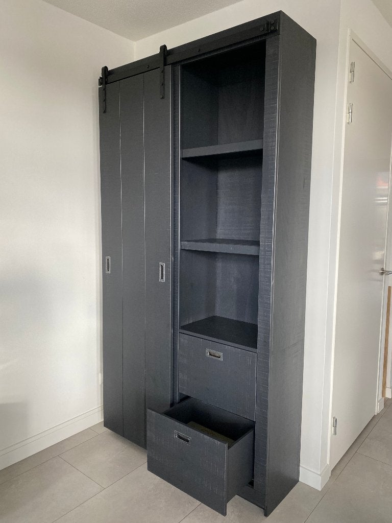 vtwonen wandkast slide Barn zwart, Ophalen, 200 cm of meer, Zo goed als nieuw, Modern