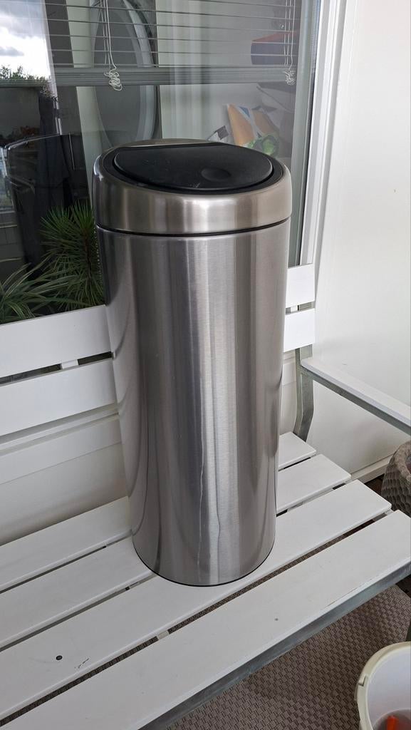 Brabantia Touch Bin Matt Steel 23-30L - Gebruikt, Ophalen, Gebruikt, 50 tot 75 cm, 20 tot 30 liter