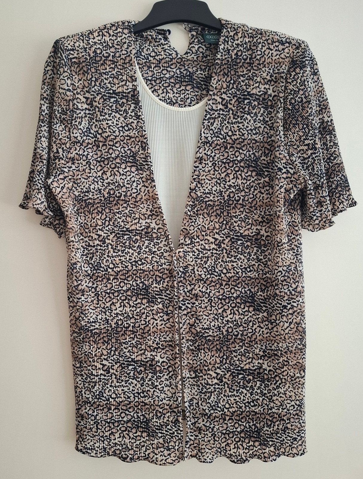 Leopardprint top met schoudervulling Canda maat 42, Maat 38/40 (M), Meerkleurig, Ophalen of Verzenden, Korte mouw
