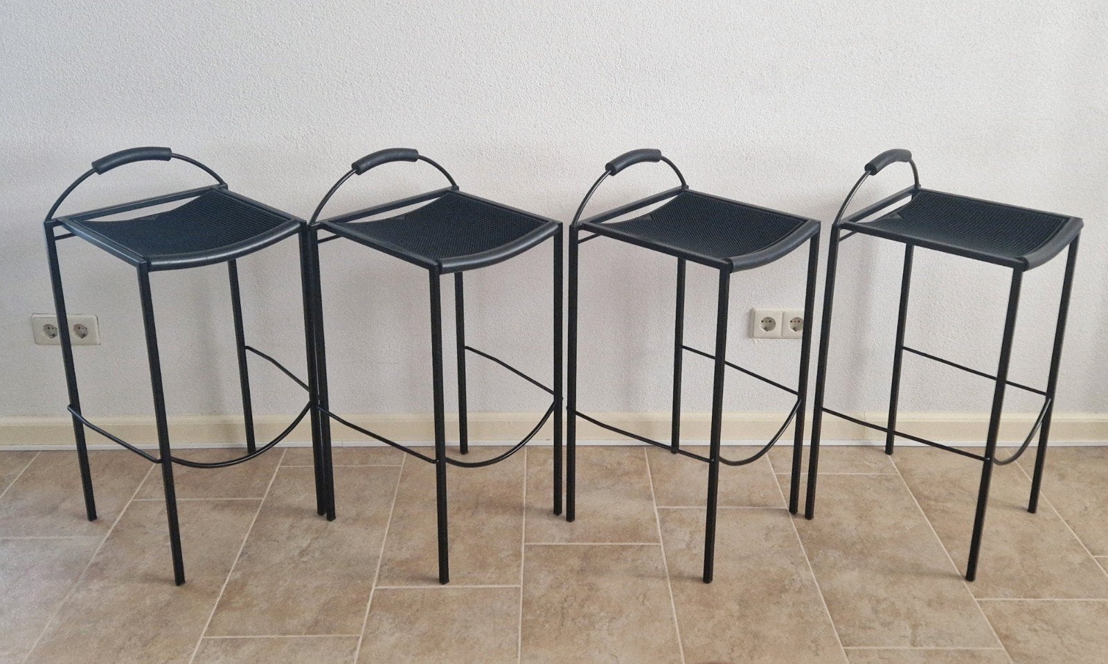 Vier design krukken Zeus SGABELLO Alto Maurizio Peregalli., Ophalen, Gebruikt, Met voetsteun, 60 tot 90 cm