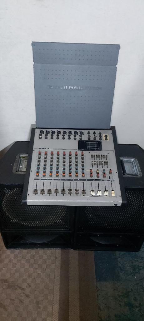 versterker-mixer met PA boxen, Ophalen, Gebruikt, Minder dan 500 watt, P.A.