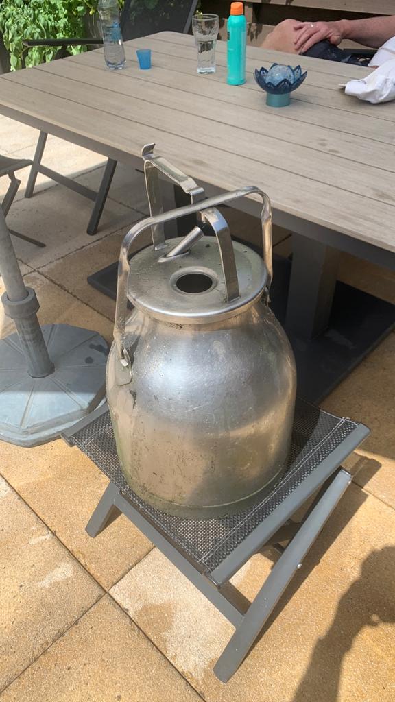 Brocante melkbus van RVS, Ophalen of Verzenden, Zo goed als nieuw, Drinken en Voederen