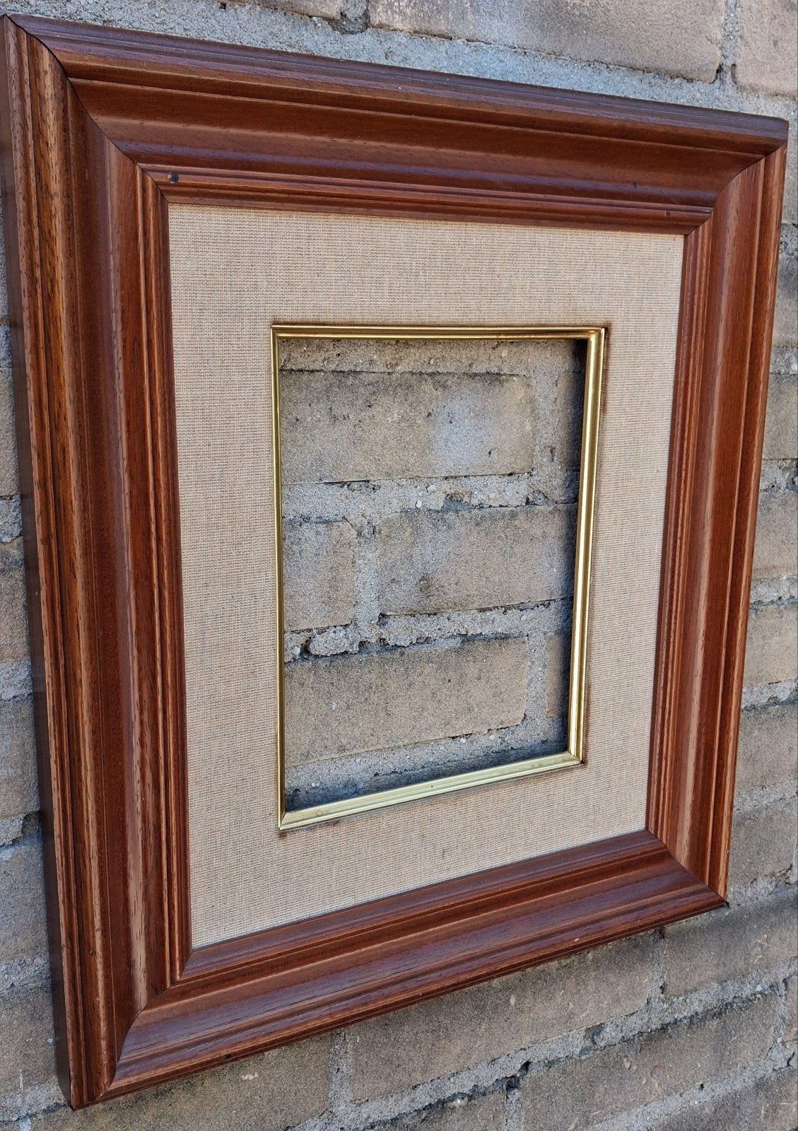 Schilderijlijst met passe-partout.  38/43 cm., Ophalen, Bruin, Schilderijlijst, Met passe-partout