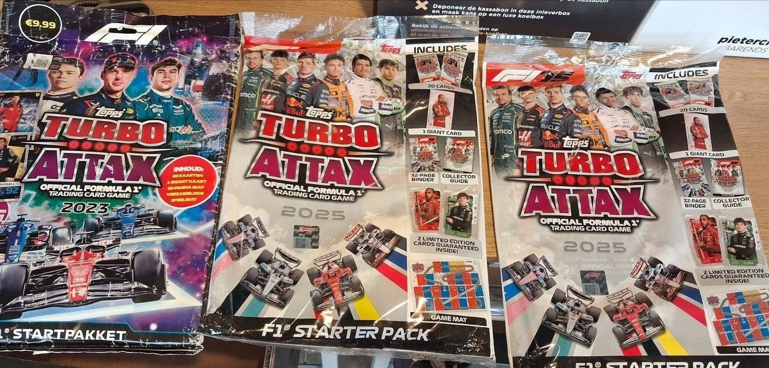 F1 2023 1x & 2025 2x starterspakket Turbo Attax nieuw!!, Ophalen of Verzenden, Nieuw