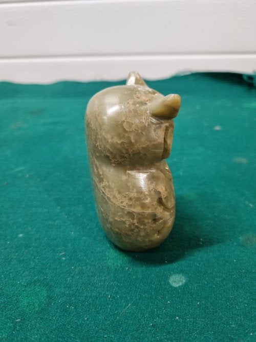 Beeld uil marmer groen, Verzamelen, Ophalen of Verzenden