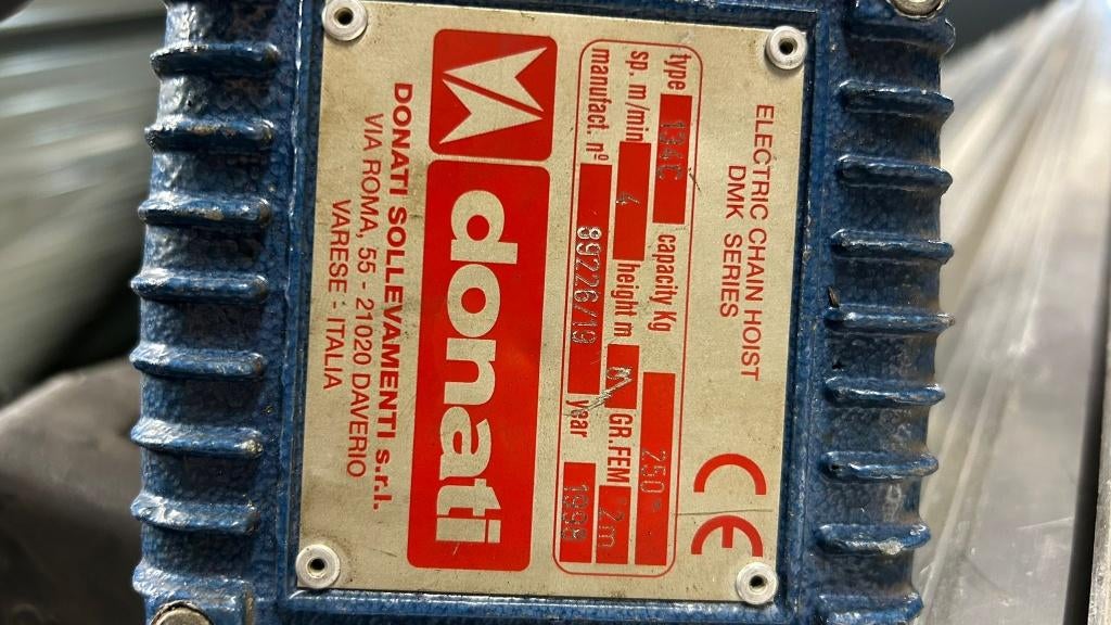 Motortakels 125KG Donati Direct control licht en geluid, Ophalen, Gebruikt, Licht, Geluidgestuurd
