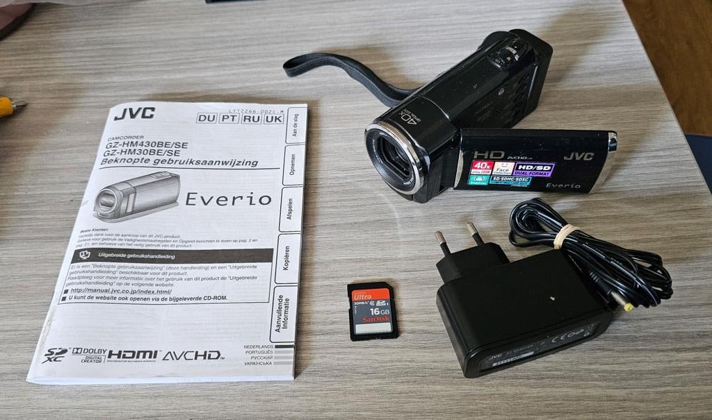 JVC Everio GZ-HM30BE/SE Full HD Camcorder met 16GB SD, Full HD, JVC, 20x of meer, Overige soorten