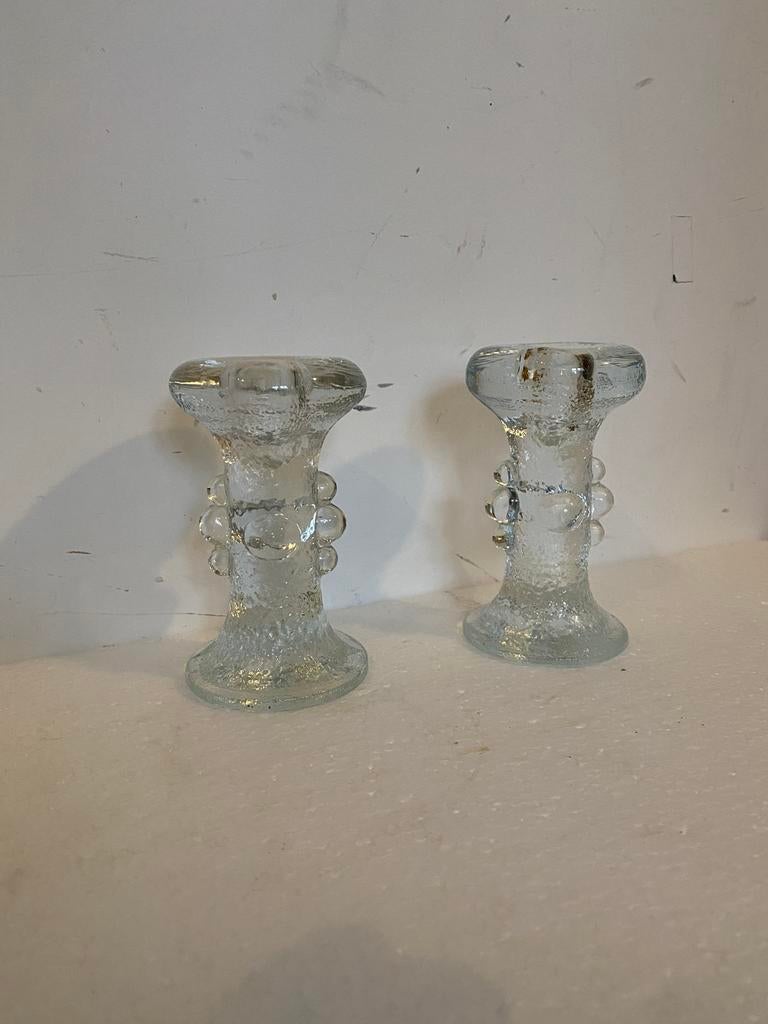 Pukeberg Glasbruck glazen design kandelaars, Gebruikt, Ophalen of Verzenden, Onbekend, Pukeberg