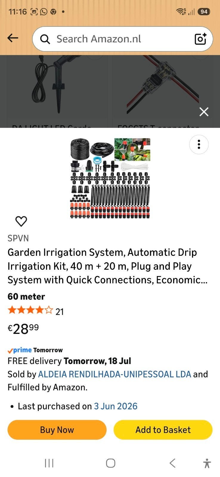 SPVN Automatisch Druppel Irrigatiesysteem 60m, Ophalen