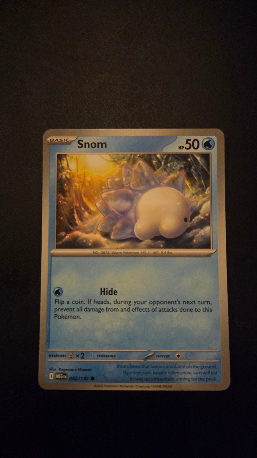 Pokemon kaart Snom 042/132 Mega Evolution, Verzenden, Zo goed als nieuw, Losse kaart