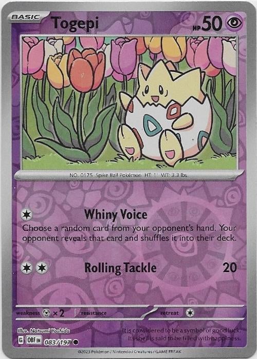 Obsidian Flames,  Togepi [reverse] 83/197, Verzenden, Nieuw, Losse kaart