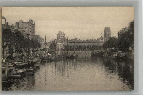 Rotterdam Vischmarkt Prachtkrt +Reclame CACAO GROOTES, Verzenden, Voor 1920, Ongelopen, Zuid-Holland