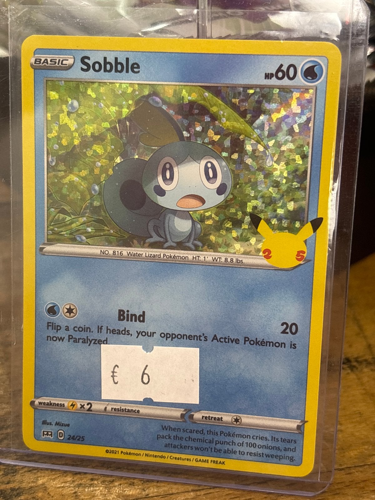 Pokémon Kaart Sobble 25th Anniversary Foil 24, Ophalen of Verzenden, Zo goed als nieuw, Losse kaart, Foil