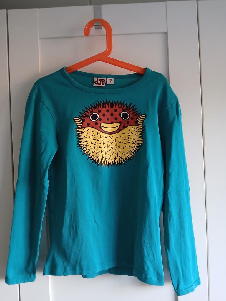 DYR longsleeve blauw/groen maat 122 (7 jaar), DYR, Gebruikt, Jongen of Meisje, Ophalen of Verzenden