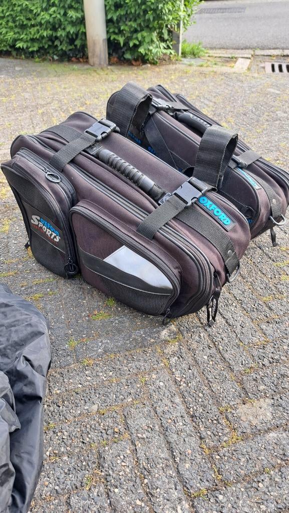 Oxford Sports Motorfiets Zadeltassen met Regenhoezen, Ophalen, Gebruikt