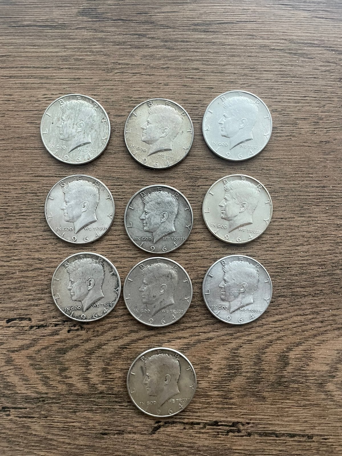 10 x zilveren 1964 Kennedy half dollar munten. Zilver munt, Ophalen of Verzenden, Noord-Amerika, Zilver